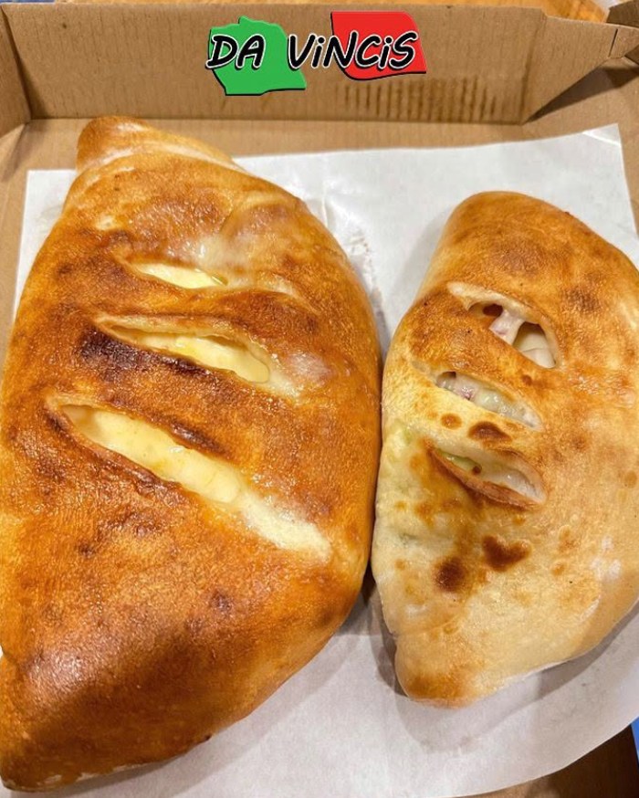2 Stuffed Calzones served at Da Vincis takeaway in Newcastle 